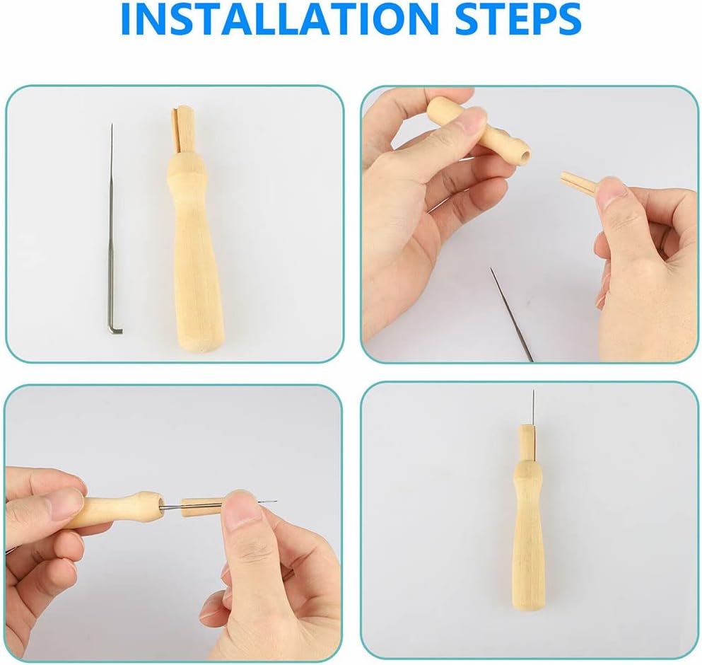 Needle Felting Kit, Wool Felting Supplies, Needle Felting Tools with Felting Needles, Foam Mat, Wooden Handle, Scissors, Needle Felting Supplies for DIY Felting Wool Beginner Professional