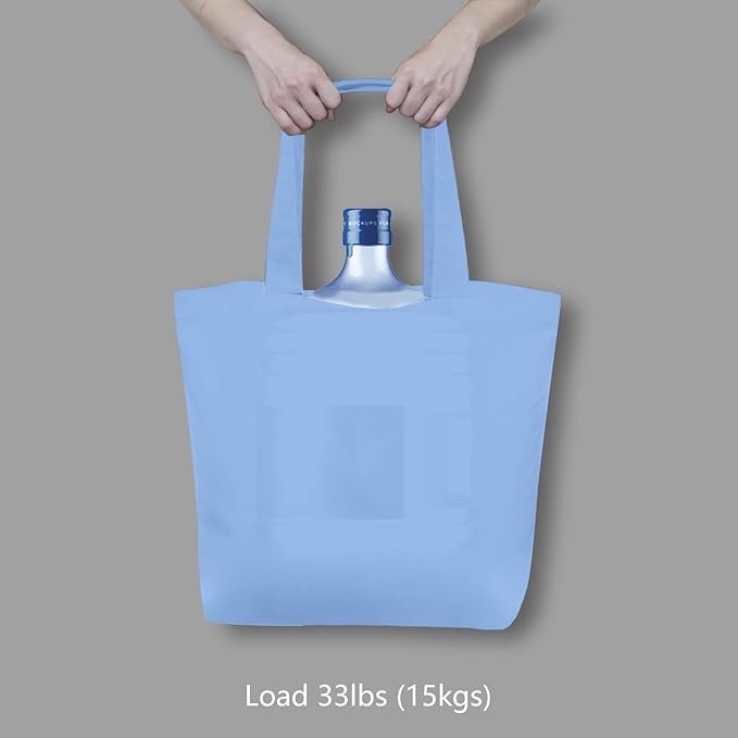 TOPDesign 3-Pack Super Strong Large 12oz Cotton Canvas Tote Bags, Reusable Grocery Shopping Cloth Bags, Fashionable Two-Tone Totes for Crafts, DIY Your Creative Designs