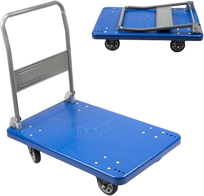 660 lbs Foldable Platform Truck Dolly with Swivel Wheels, Heavy Duty Moving Platform Hand Truck, 35.4 * 23.6 * 34.25 inches (PH300PVC)