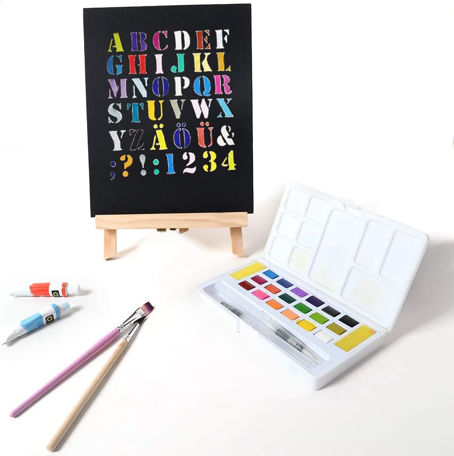 CONDA Black Canvases for Painting, Canvas Panels 8x10 inch, Pack of 14, 100% Cotton Acid-Free, 8 oz Gesso-Primed, Art Boards for Oil & Acrylic Painting