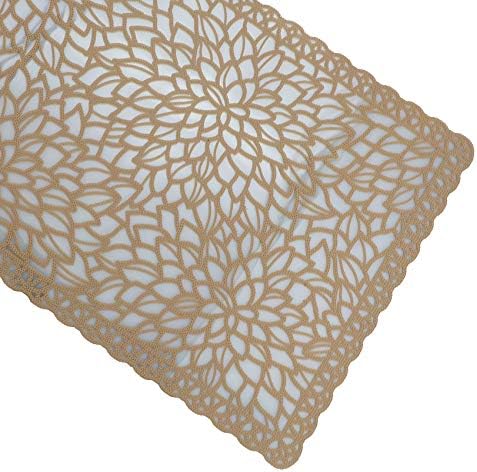 Gugrida Plastic Light Brown Placemats for Dining Table Tablemats Vinyl PVC Table Mats for Kitchen 6pcs