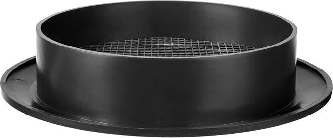 Black 4" Inch Round Ventilation Grille with Insect mesh. (Duct 4Ø / Grille 5Ø) Ventilation Applications. Indoor and Outdoor Vent Cover. Available 3 Sizes / 4 Colors.