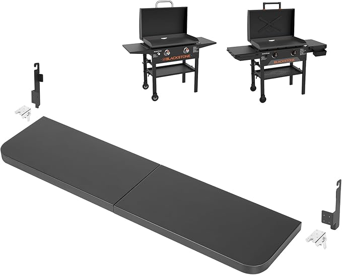 Utheer Upgraded Folding Front Shelf for Blackstone 28 Inch Griddle 1883 2415 2311 2269 1883 2147 1885, Heavy-Duty 29" × 7" Steel Prep Table, 60 lb Load, Space-Saving Fold-Flat Work Surface