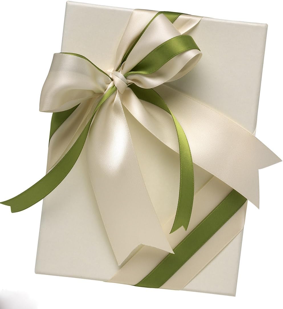 1" Width x 100 Yards Satin Ribbon, Ivory Ribbon Perfect for DIY Craft, Bows, Gift Wrapping, Flower Bouquet, Valentine's Day, Christmas and Party Decoration