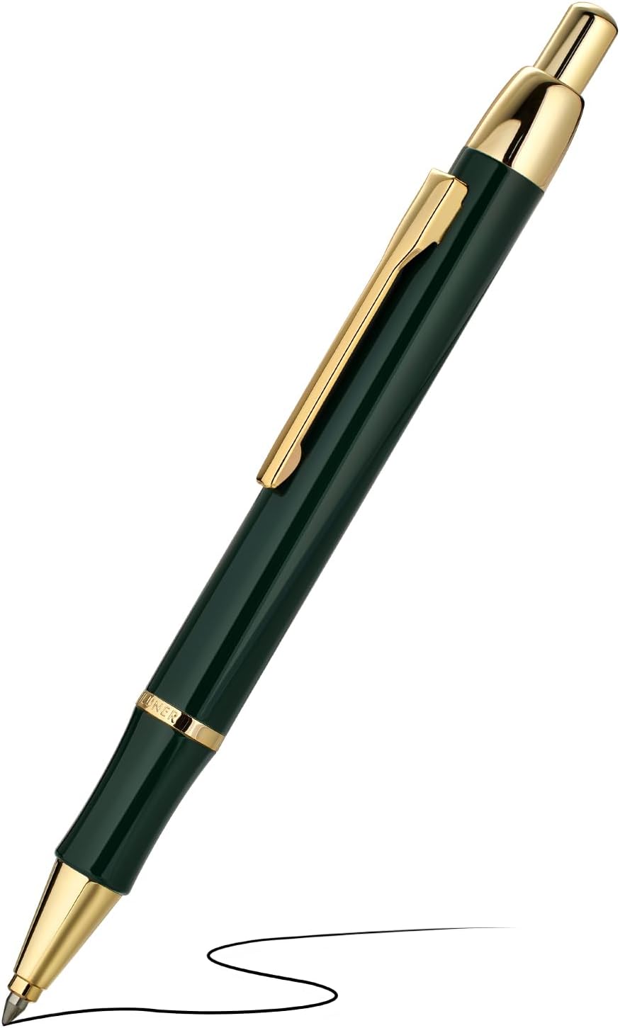 BEILUNER Luxury Gel Pen with 24K Gold Electroplating Finish, Green Piano Lacquer, Luxury Grade Craftsmanship, Best Gel Pen Gift Set for Men and Women