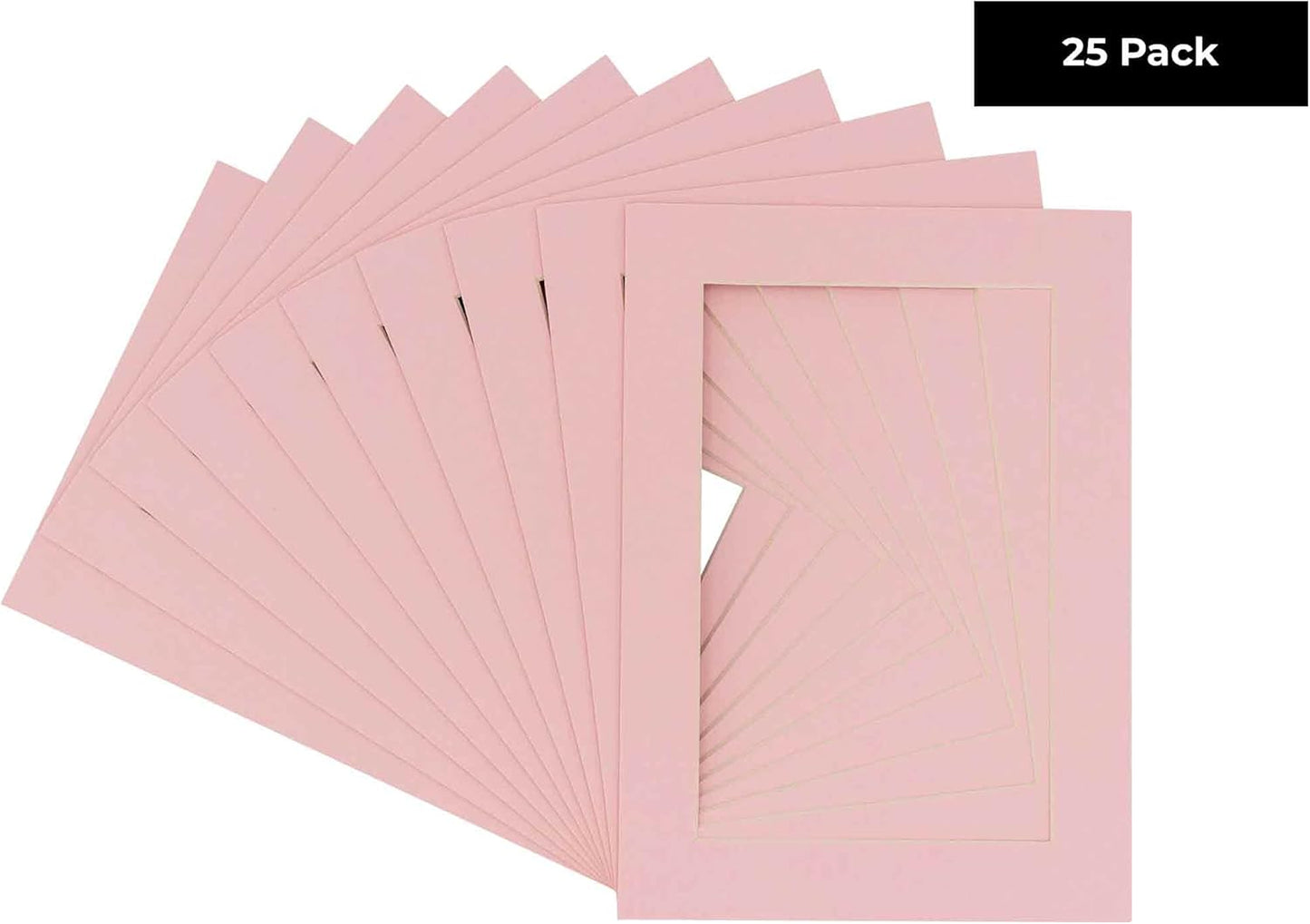 11x14 Mat for 8.5x11 Photo - Precut Soft Pink Picture Matboard for Frames Measuring 11 x 14 Inches - Bevel Cut Matte to Display Art Measuring 8.5 x 11 Inches - Acid Free Pack of 25 MATS