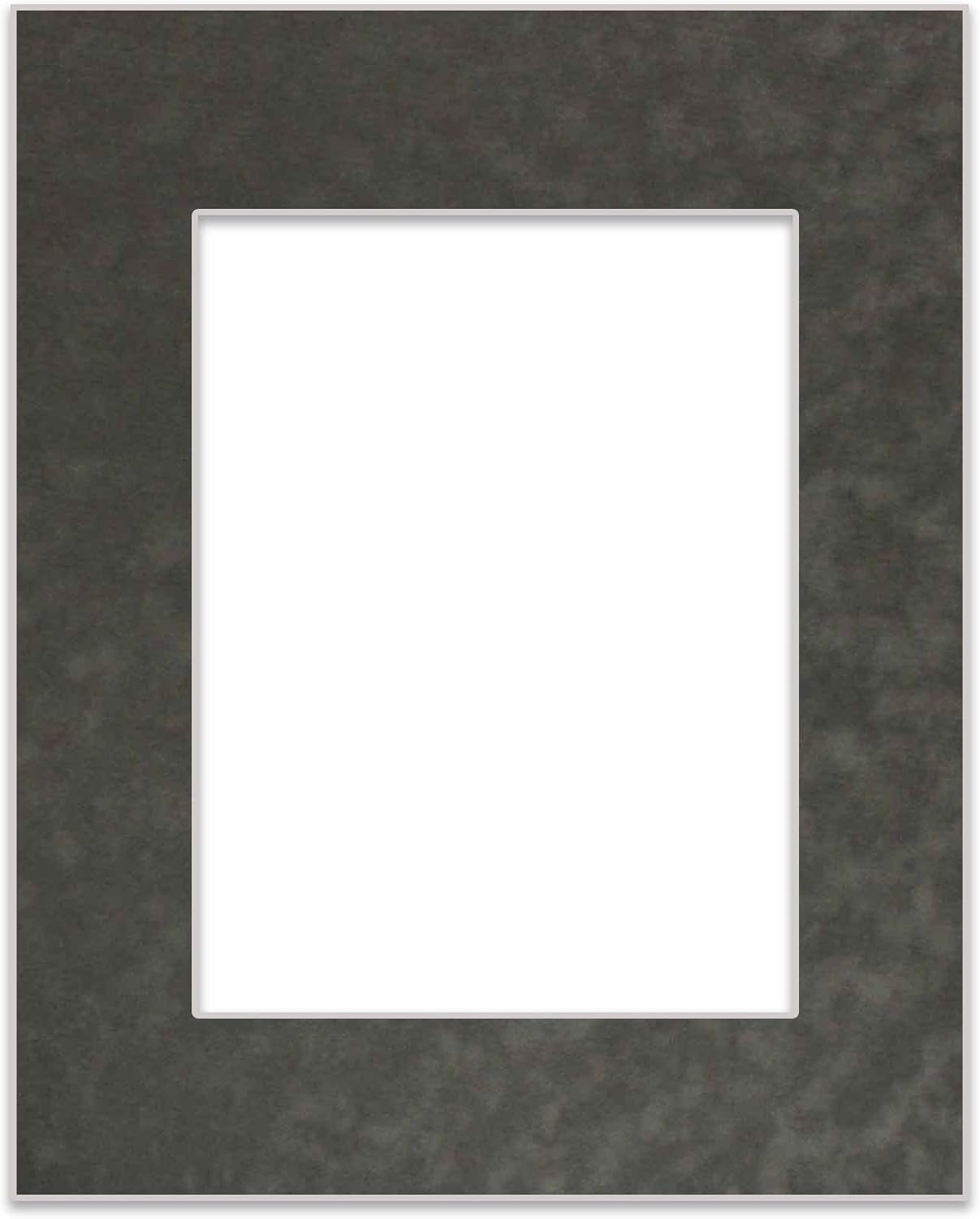 Pack of TEN 11x14 Mats Bevel Cut for 8.5x11 Photos - Acid Free Dark Grey Suede Precut Matboards For Pictures, Photos, Framing - 4-ply Thickness