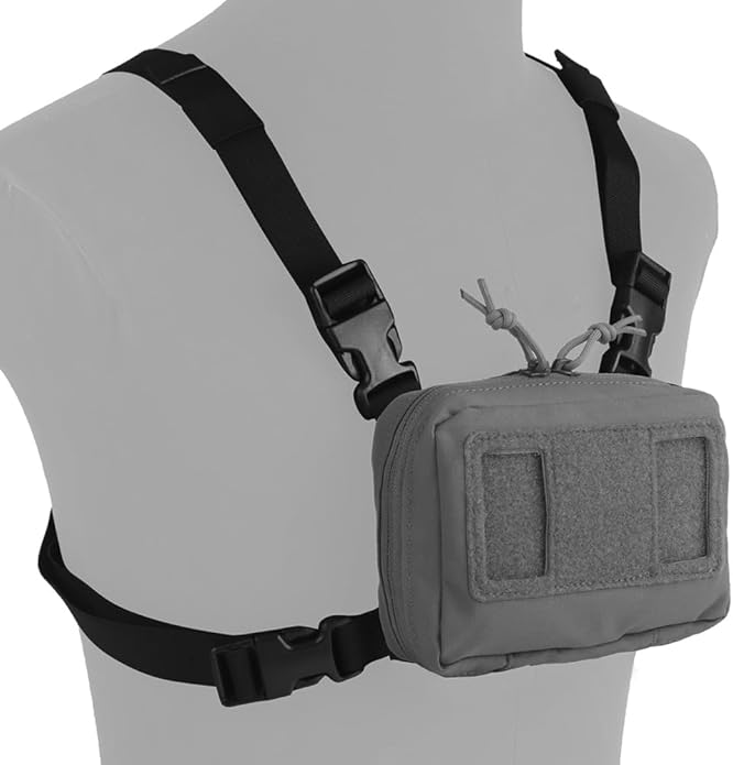 FoldPanel Tactical Chest Vest Pouch Set, Chest Rig Phone Mount as 4.7-6.7" Phone Plate Carrier Accessory with Pouch Cover