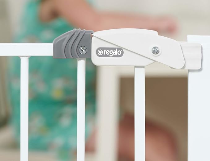 Regalo Safety Extra Wide & Tall Baby Gate for Doorways & Bottom of Stairs, Pressure Mount Safety Gate for Babies, Toddlers & Pets, Tested & Safe for 30 Years, American Designed, Family Owned