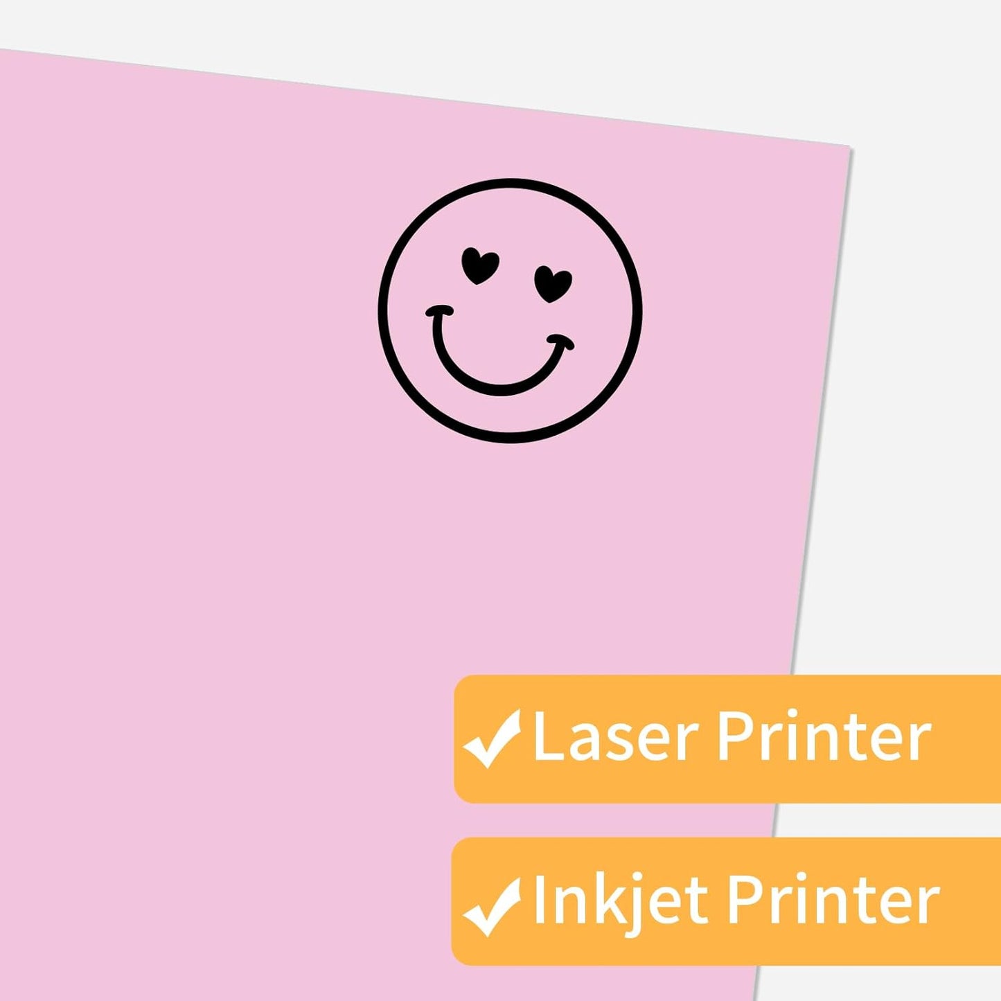 Printable Sticker Paper, 20 Sheets Pink Printable Sticker Paper, Laser/Inkjet Printing- Matte Pink, Letter Size (8.5" x 11")