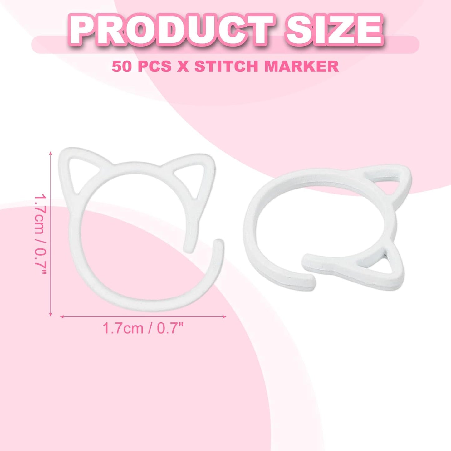 uxcell 50pcs Stitch Markers, Spiral Stitch Markers Crochet Needle Clip Counter Knit Ring Crochet Locking Sewing Accessories for DIY Handcraft Knitting and Crocheting, White