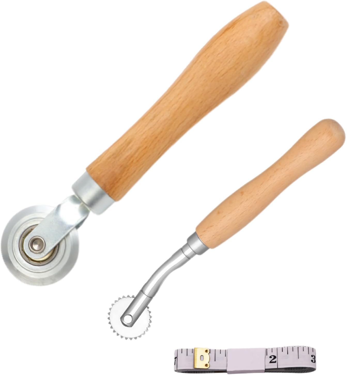 Box Resizer Tool Kit, 0.5mm Solid & Dashed Line Scoring Wheel with Wood Handle & Soft Tape Measure for Cardboard, Paper Craft, Gift Box Making