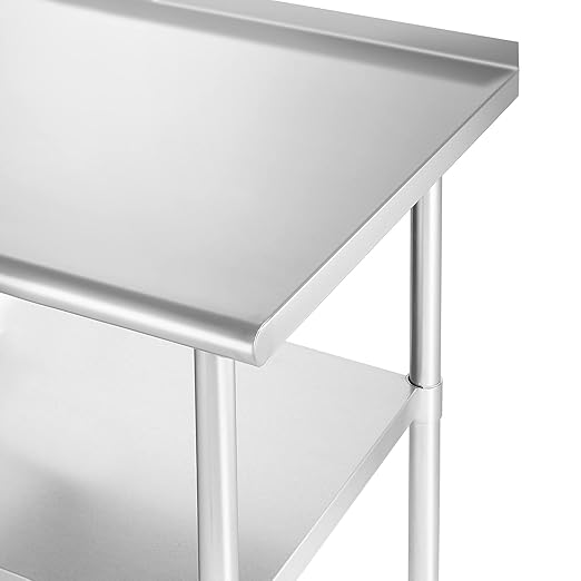 GRIDMANN Stainless Steel Table 60 in. x 24 in., NSF Commercial Kitchen Prep & Work Table w/Backsplash and Wheels