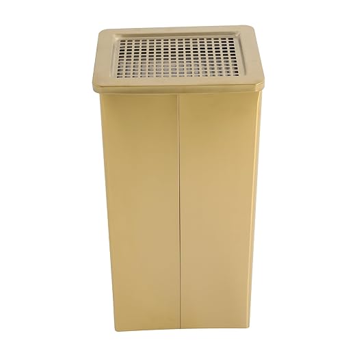 Trash Can with Lid Outdoor Indoor Stainless Steel Commercial Garbage Bin Waste Container with Inside Barrel for Patio Yard Garage, Gold