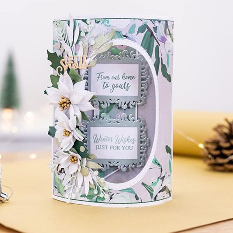 Lapoo Metal Cutting Die for Scrapbooking, 3D Backgrounds Frame New Cutting Dies DIY Album Card Making Decor Paper Craft Metal Die Cuts Party Wedding Decorations (Splendid Poinsettia 4.2 x 3.9 in)