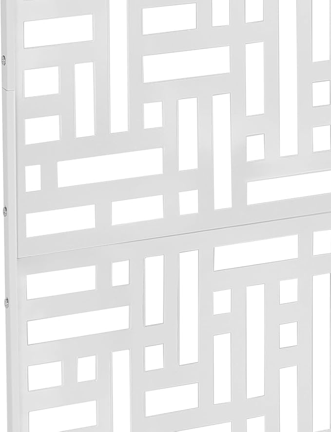 Privacy Screen, 35.4" W x 74.4" H Metal Outdoor Decorative Privacy Screen Outdoor Freestanding Divider with Stand Black for Patio Garden Balcony Backyard
