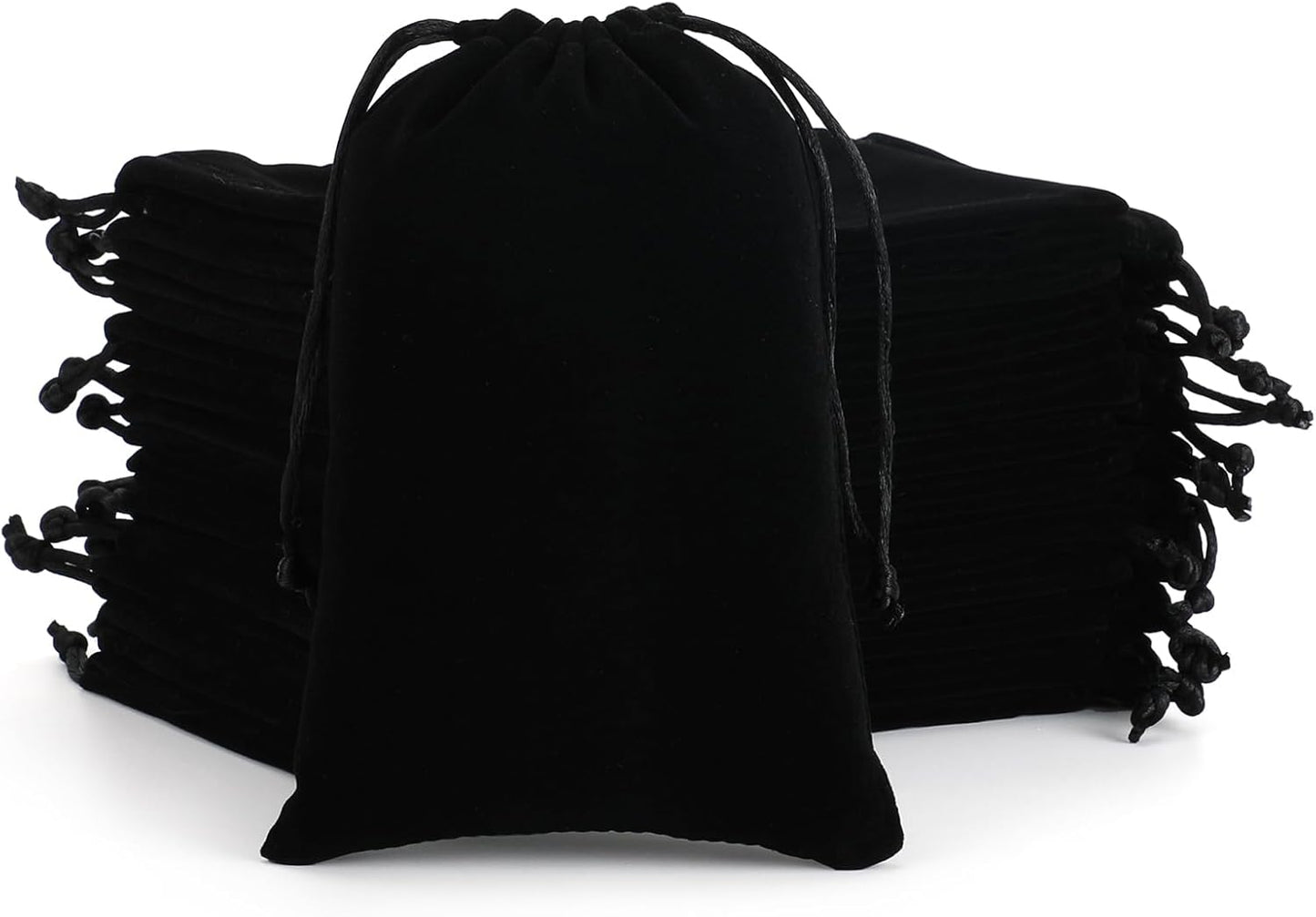 Velvet Drawstring Jewelry Bag, 50Pcs Black Coin Pouch, 4x6 Tarot Card Holder For Wrapping Halloween Party Favors, Small Jewelry, Small Bussiness, Palm Crosses, Customers, For Church