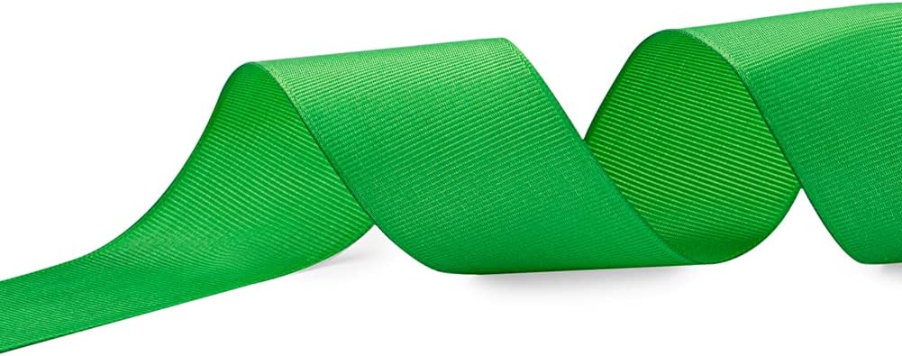LIUYAXI 2" X 50 Yards Solid Green Grosgrain Ribbon, Perfect for Crafts, Wedding Decor, DIY Hair Accessories, Sewing, Christmas Gift Package Wrapping and More