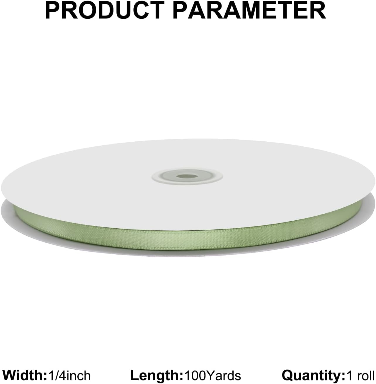 1/4" X 100 Yards Moss Satin Thin Ribbon Solid Color Double Faced Ribbons Perfect for Crafts Wedding Decor Bow Making Arts Sewing and More