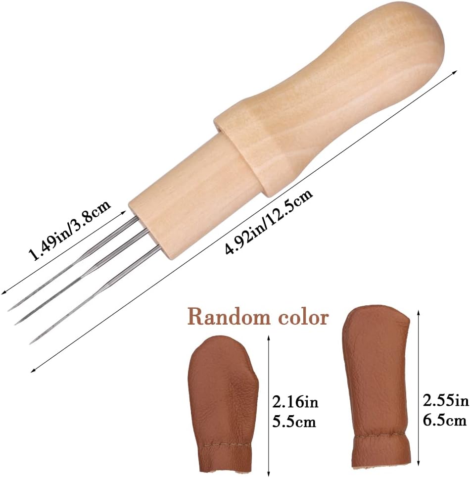 Mayboos Wool Felting Tool Kit - 3 Needles, Finger Protector for Home Craft Work