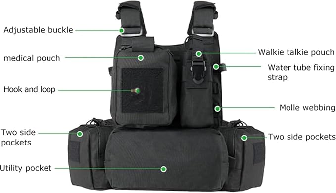 YAKEDA Tactical Outdoor Training Vest - Molle Vest With Multi-Functional Pouches For Training, Hunting & Hiking