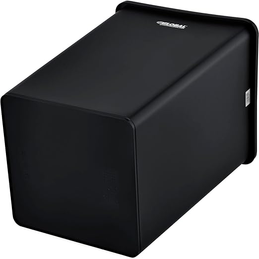 Global Industrial Square Plastic Garbage Can, 35 Gallon Capacity, Indoor/Outdoor Rated, 19-1/2"W x 19-1/2"D x 27-4/5"H, Utility Trash Can, No Lid, Black