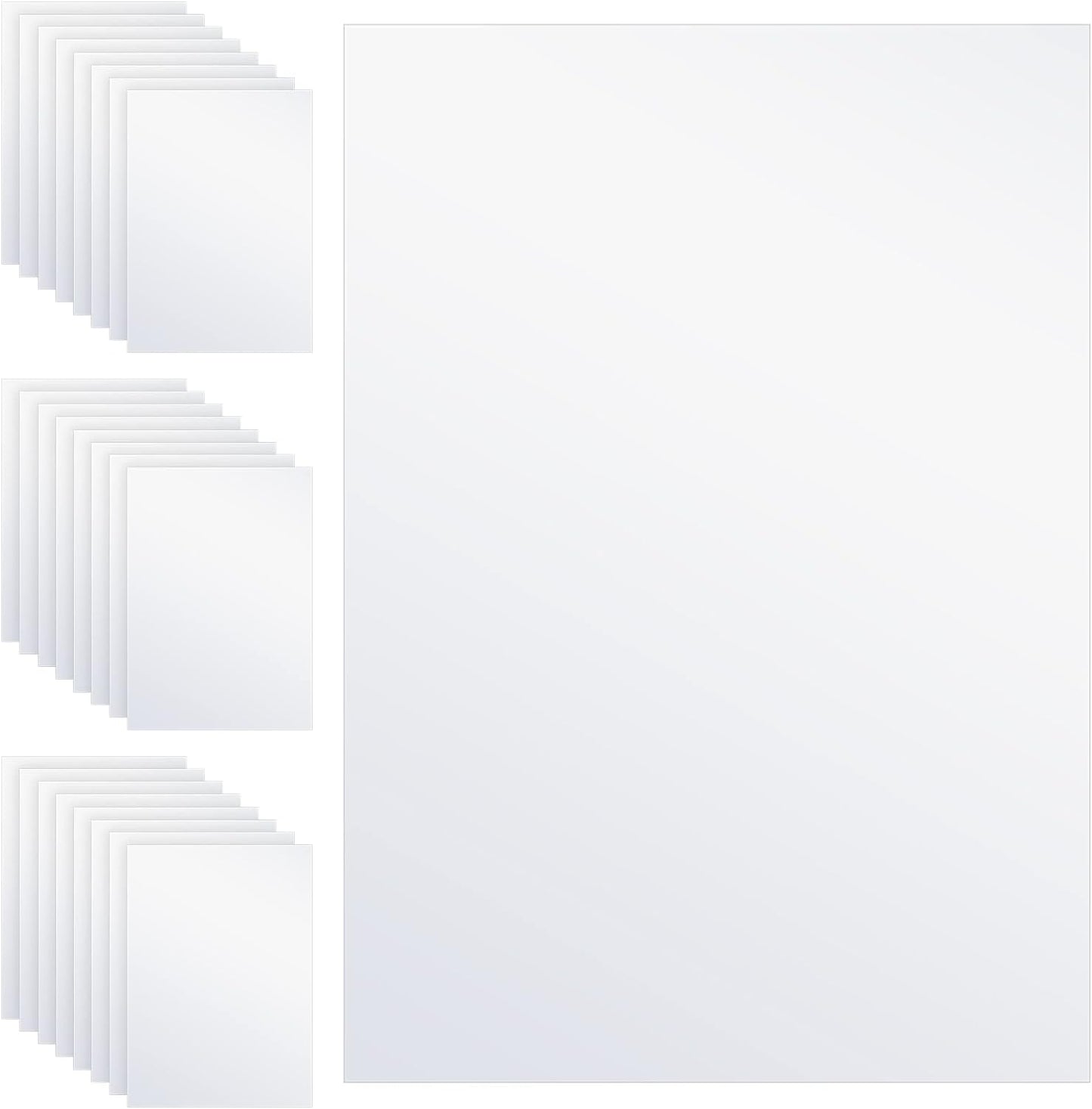 Outus 24 Sheets Holographic Sticker Paper Holographic Laminate Sheets Transparent Overlay Lamination Sticker Self Adhesive Vinyl Film A4 Size, 8.25 x 11.7 Inches (Transparent Patternless)