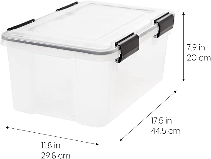 IRIS 19 Quart Weathertight Storage Box, Clear - 110380