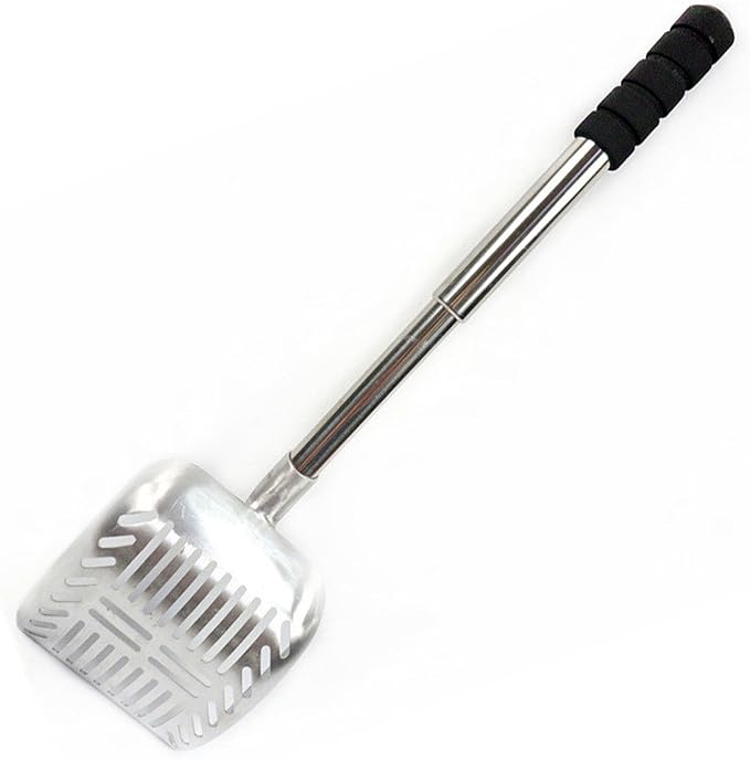 Hollow-Out Ash Sifter - Heat-Resistant Metal Coal Scoop, Adjustable Fire Pit Scoop, Fireplace Ash Sifter Oven Shovel | Fireplace Tools for Woodstove to Separate Coals Outdoor Wood Stove BBQ Campfire