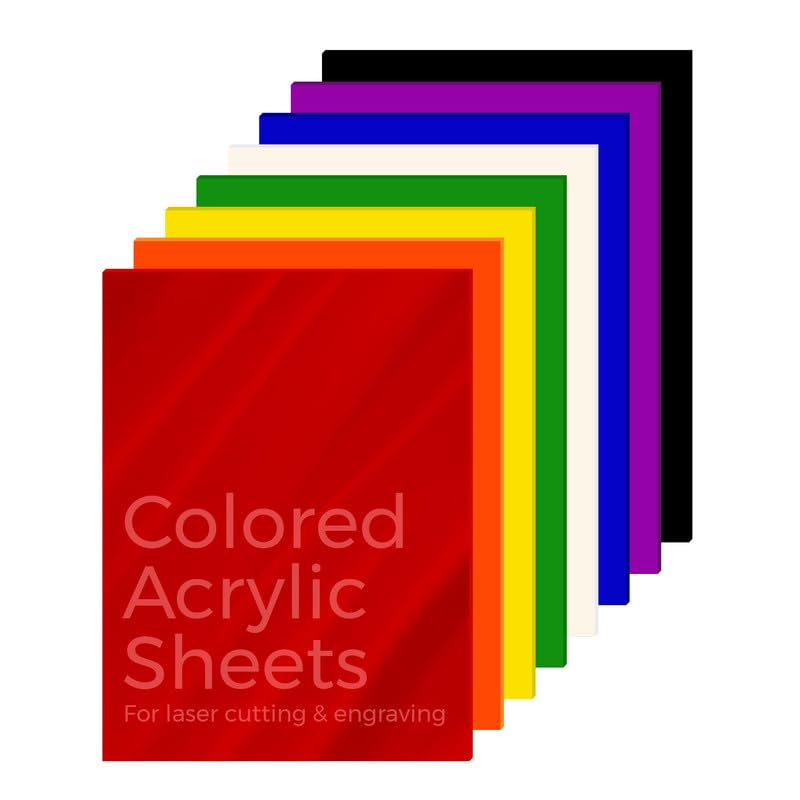 KastLite Colored Acrylic Sheets Nominal 6" x 12" - Plastic Sheet Easy to Cut, Saw, Shape, Laser Cut - Ideal for Arts & Crafts & DIY Projects- Durable, Lightweight, Scratch Resistant - Red 8 Pack