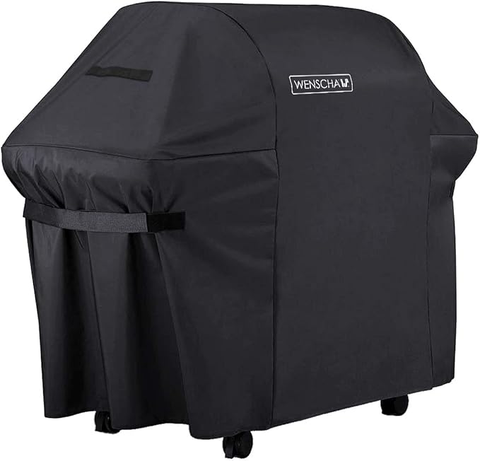 60 Inch BBQ Grill Cover, Wenscha Premium Barbecue Gas Grill Covers Heavy Duty Waterproof, 60x30x48 Inches, UV & Fade & Rip Resistant, Fits Most Brands of Grill - Black