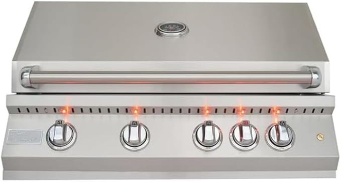 KoKoMo Grills 4 Burner Professional Built-In Gas Grill with Infrared Back Burner | 72000 BTUs Stainless Steel Natural Gas Grill for Outdoor Kitchen Cooking & Patio Backyard Barbecue | 32 Inch