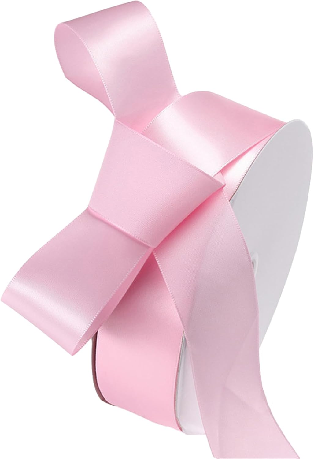 1-1/2" x 50 Yards Light Pink Polyester Satin Ribbon Single Faced Fabric Ribbons for Gift Wrapping, Crafting, Floral Arrangements, Flower Bouquet, Wedding, Home Decor