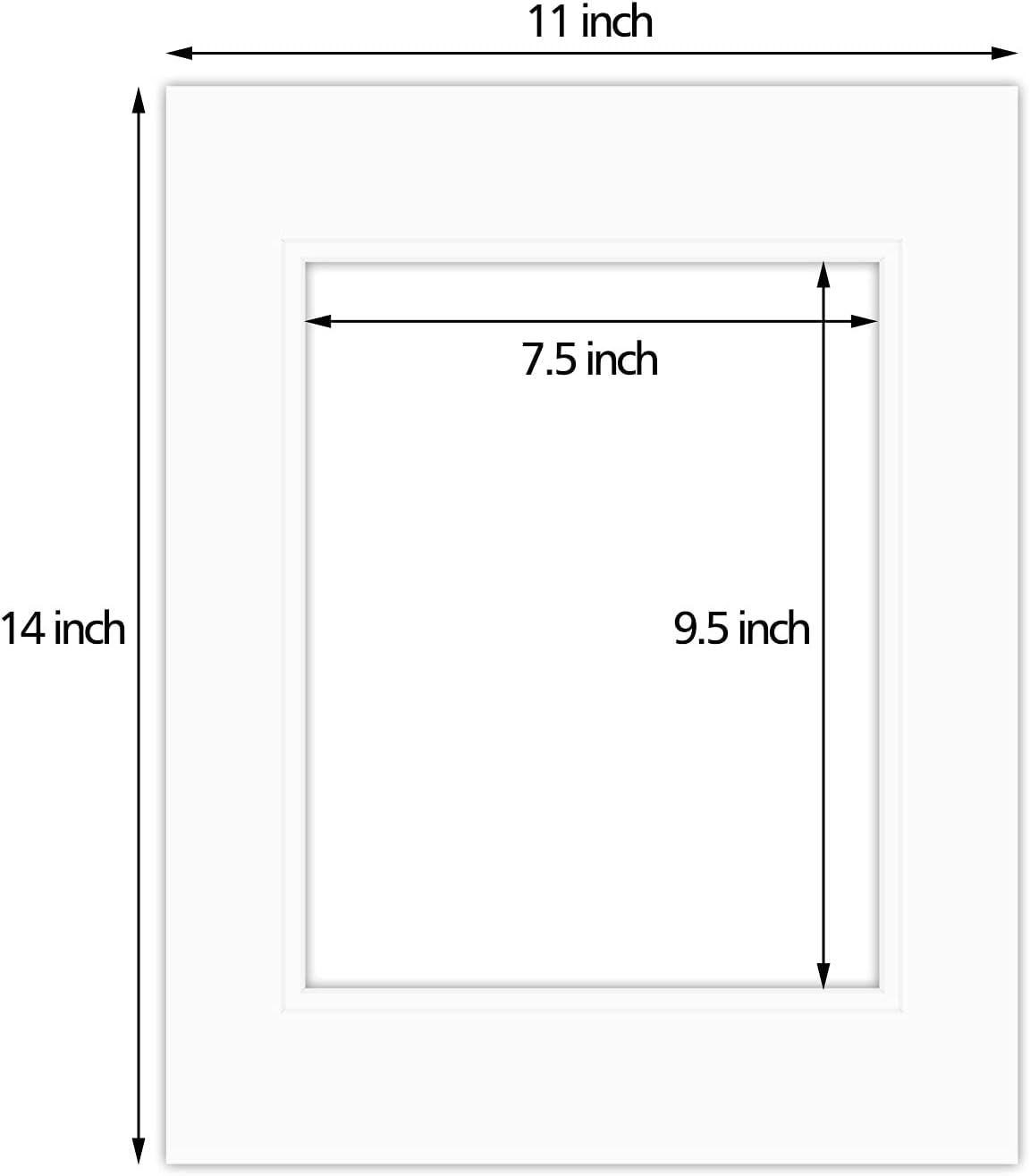 Golden State Art, 11x14 Double Mats for 8x10 - for Photos, Pictures, Frames - Acid-Free, 5 Pack, Off White Over Off White