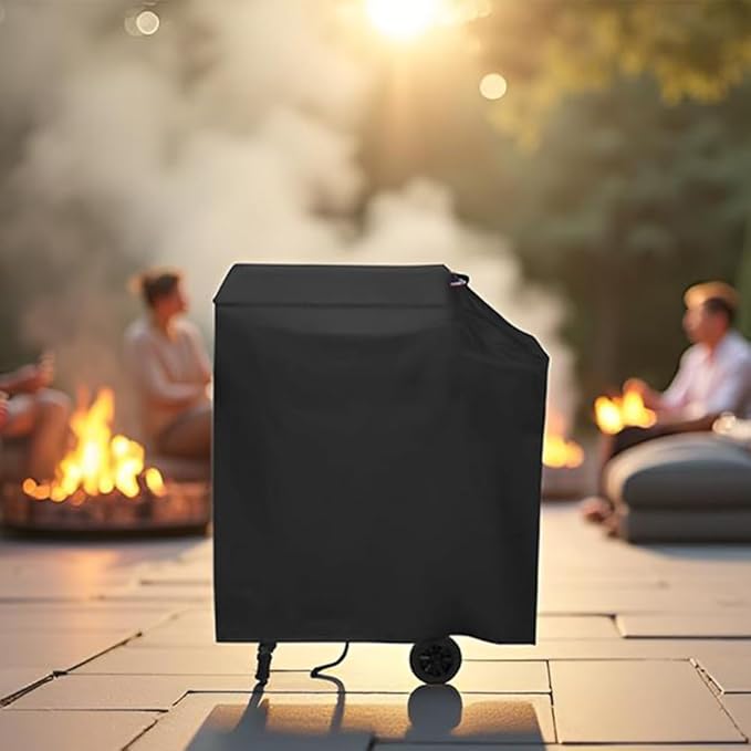 Charcoal Grills Cover for Large Charcoal Grills with Side Shelf, Waterproof Outdoor Grill Cover BBQ Grill Cover Barbeque Grill Cover (Cover Only) - 34" L×19" W×39" H, Black