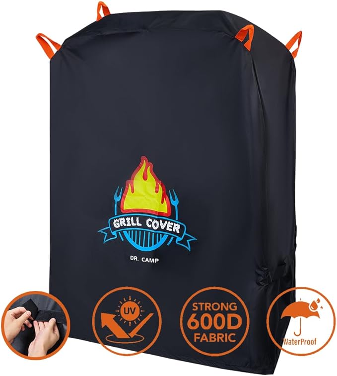 Vivicreate Waterproof BBQ Grill Cover 32 Inch Heavy Duty 420D Fabric Outdoor Barbecue Cover Weatherproof UV Protection Windproof Fits Weber Char-Broil Nexgrill Traeger Smoker Parrilla