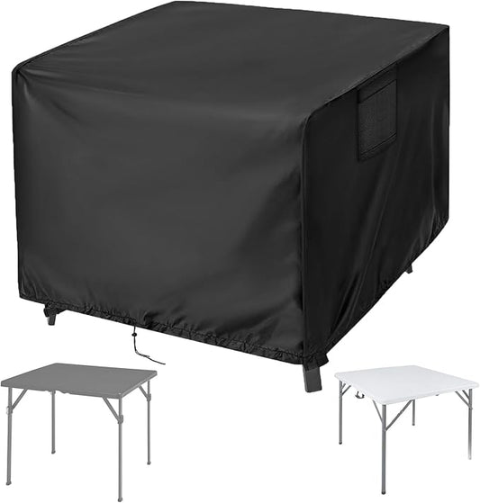 Outdoor Table Cover Square 34 inch Patio Table Cover Waterproof Patio Furniture Covers Rectangular for Outside Small Table and Chair Sets, Fire Pit, Coffee Table, Ottoman-34"L x 34"W x 28"H