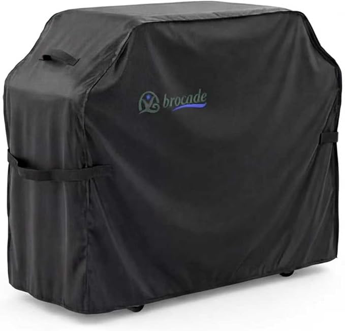 Grill Cover, Heavy Duty BBQ Grill Cover for Outdoor Grill, Waterproof, Anti-UV, Rip-Proof, Barbecue Cover with Adjustable Straps, Compatible for Weber, Charbroil, etc. Black (58'' x 24'' x 48'')