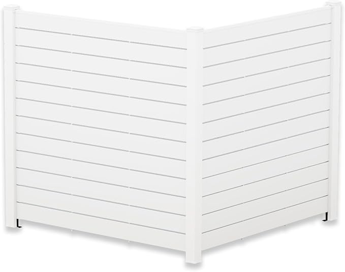 Kozyard Ground Mounting Kit for 2-Panel Privacy Screens – Perfect for Securing to Concrete – Helps Hide Clutter and Keep Your Outdoor Space Neat – Fits Both White & Black Panels