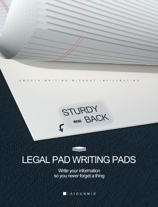 8 Pack Office Legal Pads 5x8" Lined Writing Note Pads 5x8 for Home Office Supplies Small To Do List Notepad Legal Pad Narrow Ruled Notebook 80GSM Paper for School White 30 Sheets per Notepads for Work