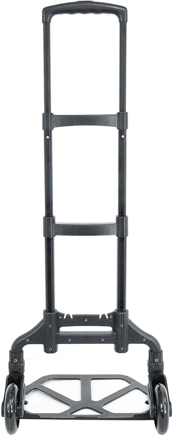 Rockville GigMate 154 lbs DJ/Musician Aluminum Trolley Hand Truck, Folds Flat, Large Rubber Wheels, Bungee Cord Included, Adjustable Height, for DJs and Musicians Transporting Gear