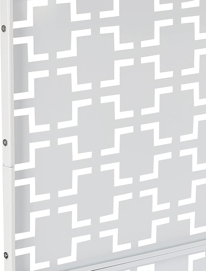 Metal Outdoor Privacy Screen,Freestanding Outdoor Divider Decorative Privacy Fence Screen,Freestanding Decorative Privacy Screen for Balcony Patio (White 6.2ft)
