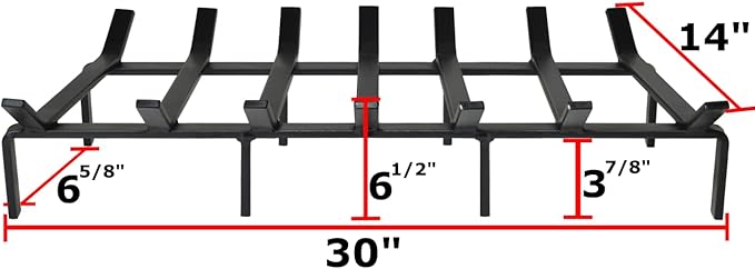 SteelFreak Heavy Duty Steel Fireplace Grate - Made in The USA (30 Inch)