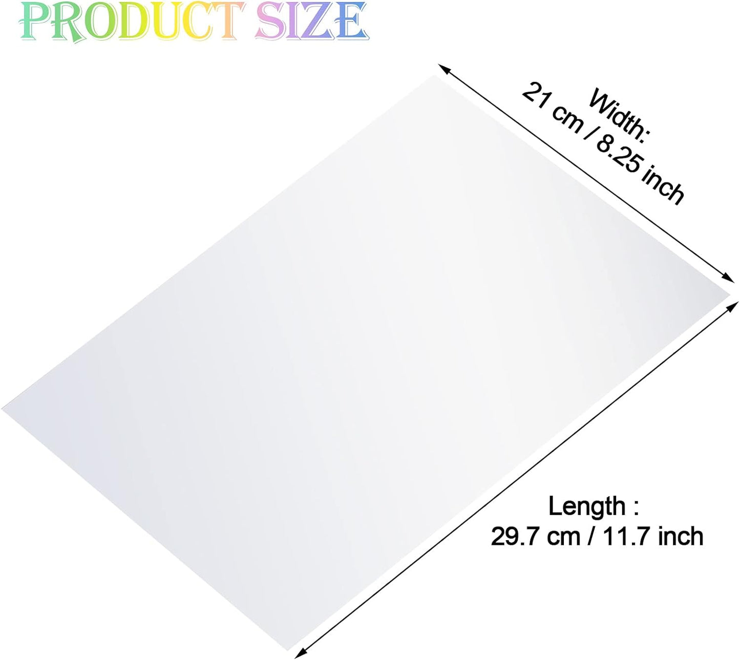Outus 24 Sheets Holographic Sticker Paper Holographic Laminate Sheets Transparent Overlay Lamination Sticker Self Adhesive Vinyl Film A4 Size, 8.25 x 11.7 Inches (Transparent Patternless)