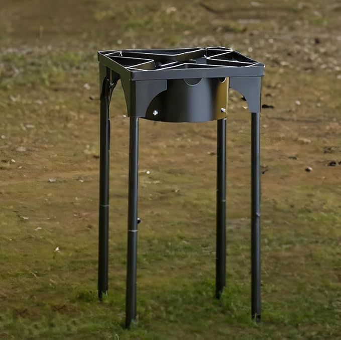 Adjustable Tall Gas Stove with Hose Guard, Steel Heavy Duty Single Burner Outdoor Patio Stove, Tank Cooker Perfect for Deep Frying or Steaming, Turkey Fry, Catered Events, Camping, Range - 110,000BTU