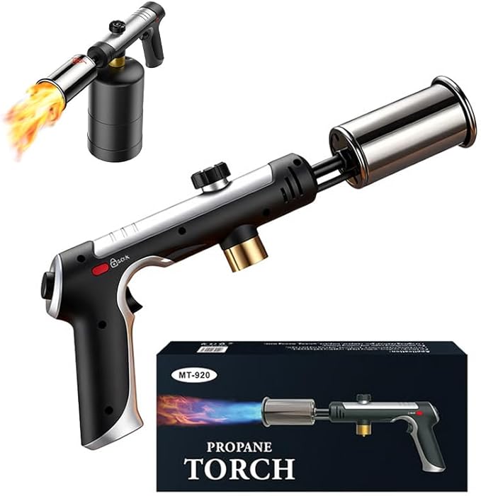 Propane Torch, Adjustable Flame Propane Torch, Precision High Heat Blow Torch, Christmas Gift for Grilling, Charcoal Ignition, Culinary Tasks & Home Improvement