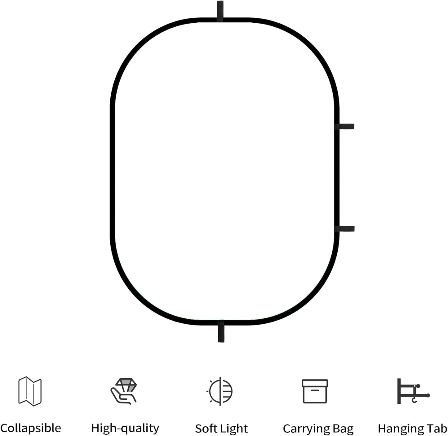 Selens Oval Light Diffuser, 59x78in/150x200cm Collapsible Pop-up Soft Light Diffusion with Portable Carrying Bag for Outdoor Photo Studio Lighting Video Live Streaming