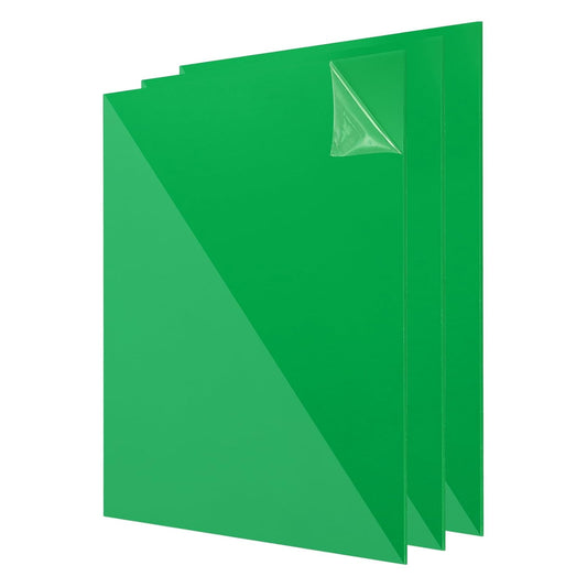 uxcell 3Pcs Acrylic Sheets 12x12 Inch Acrylic Panel 1/8 Inch-3mm Plastic Board for Picture Frames Sign Holders DIY Display Projects Craft, Clear Green