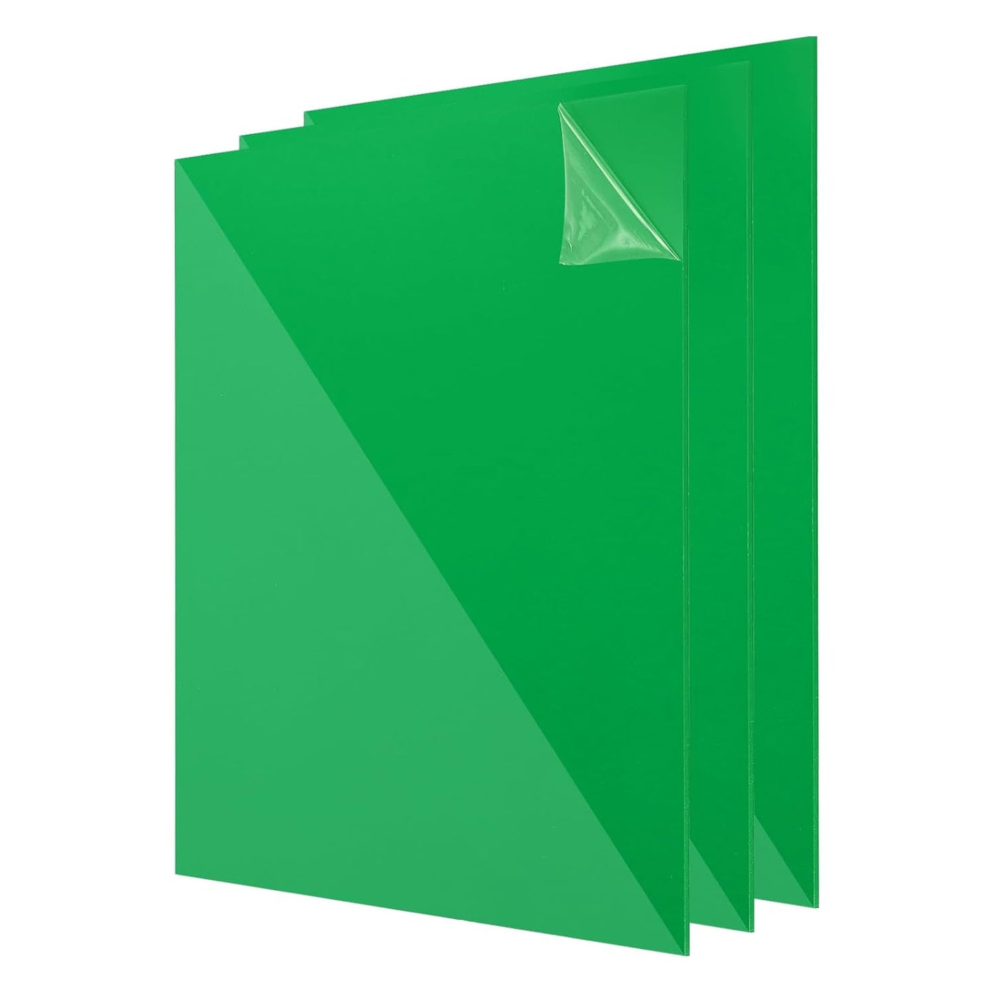 uxcell 3Pcs Acrylic Sheets 8x8 Inch Acrylic Panel 1/8 Inch-3mm Plastic Board for Picture Frames Sign Holders DIY Display Projects Craft, Clear Green