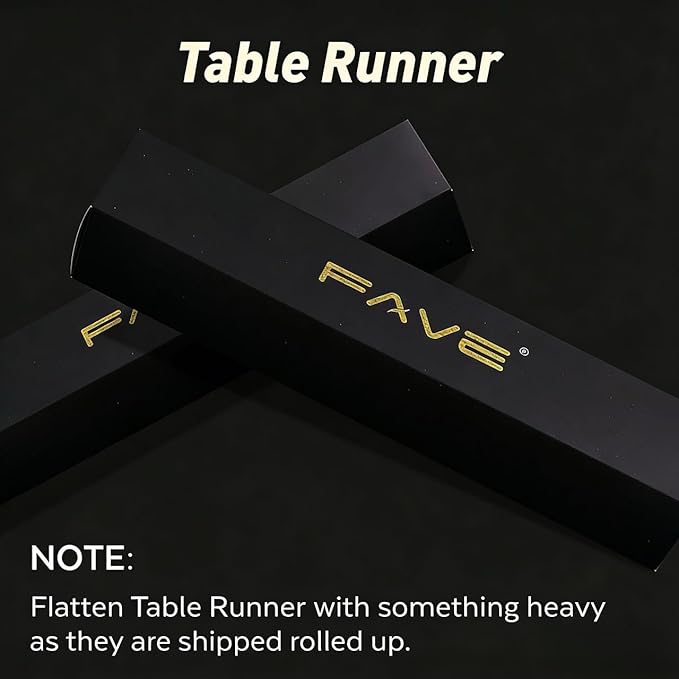 FAVE Gold Table Runners 36 Inches Heat Resistant Table Runner Flower Shaped Vinyl Table Runner Waterproof Washable Table Mats for Wedding, Banquet, Birthday,Party,Restaurant(Gold Flower Shaped)